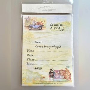 Vintage set of 20 illustrated invitation sheets with 19 envelopes,  1991th